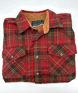 JACHS New York Men’s XL Red Black Plaid Flannel Long Sleeve Button-Up Pockets